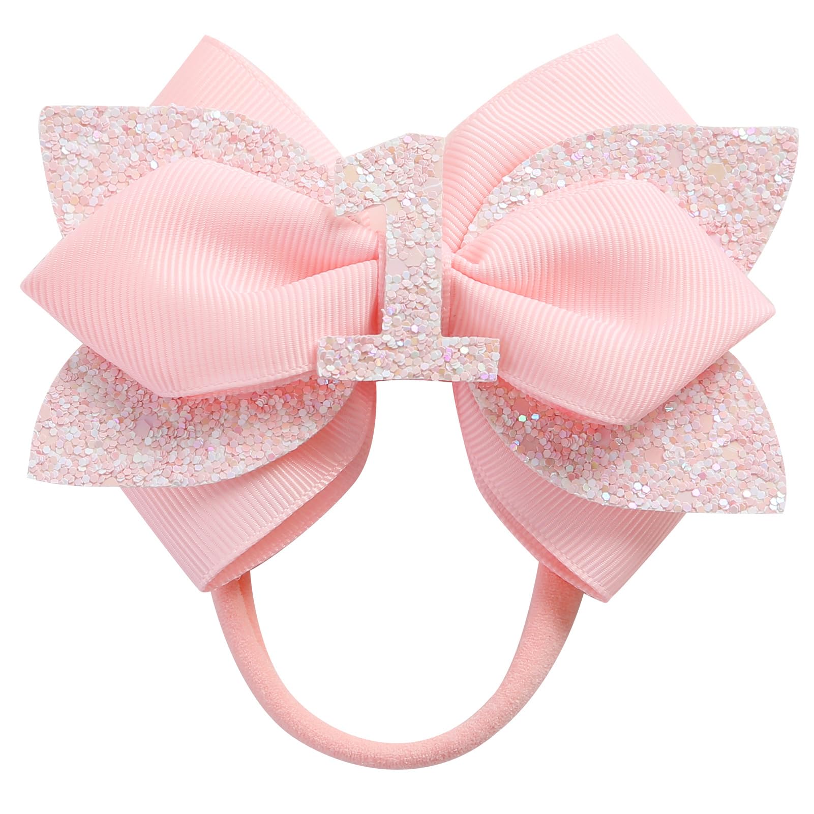 Moño de Cumpleaños Rosa para Niñas de 1 a 6 Años Incluye 1 Moño Rosa y 6 Estilos de Moños para Decoración de Fiesta