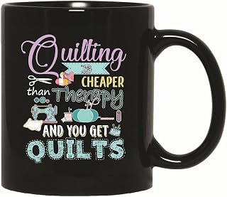 Therapy Quilting Gifts For Cheaper Therapy And You Get Quilts 11oz 15oz Black Coffee Mug