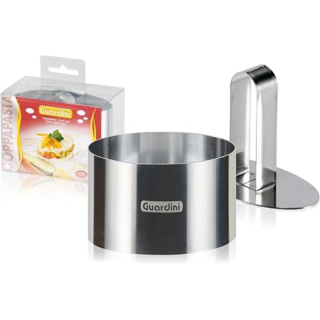 Lot De 4 Cercles Présentation Acier Inoxydable - Emporte-Pièce Rond 8cm Avec Poussoir Pour Pâtisserie