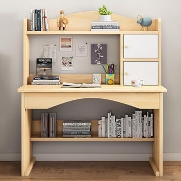 Computer Desk with Storage Shelves,Home Office Desk Study Writing Table Modern Simple Workstation Study Table for Home and Office(Natural,39 Inch)