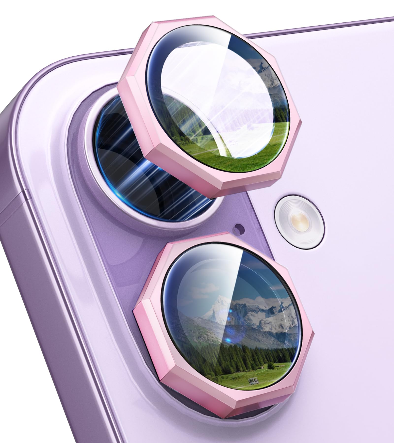 Xfilm for iPhone 17 Camera Lens Protector Nut, Individual Metal with 9H Hardness, Scratch-Proof Camera Screen Protector, Stylish Accessories, Case Friendly (Pink)