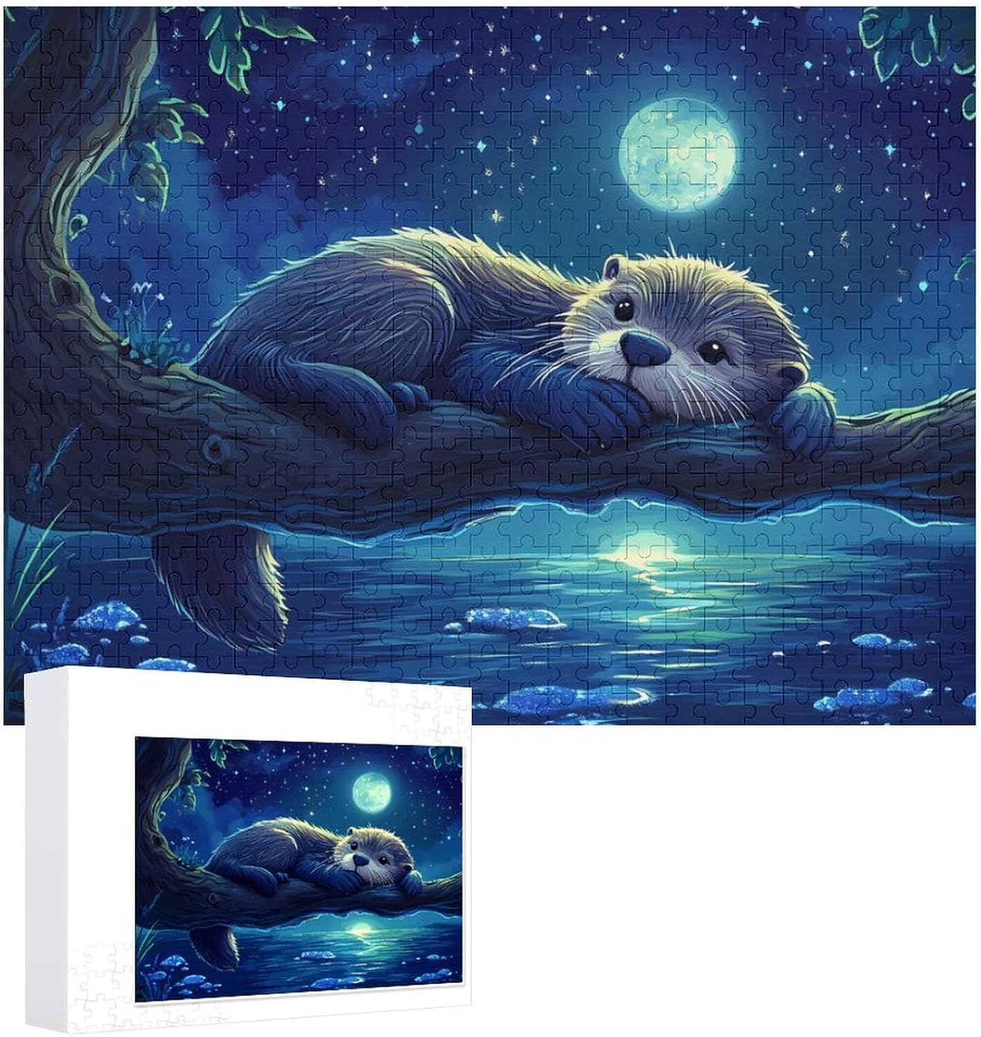 Wildlife Animal Sea Otter Wood Puzzle Challenging Jigsaw Puzzles for Women Men