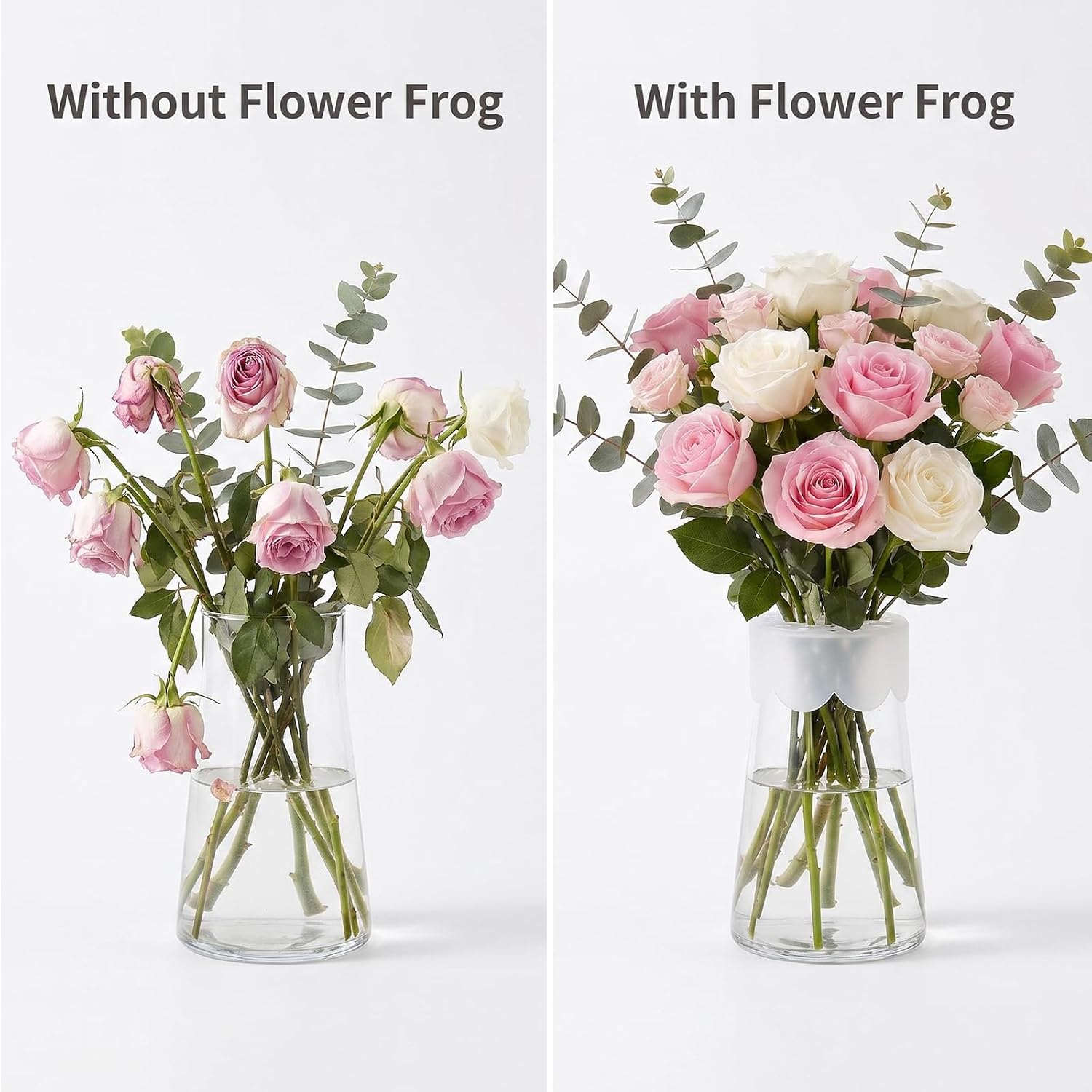 SSFGSDGG 2Pcs Silicone Flower Grid, Reusable Floral Frog Stem Holder