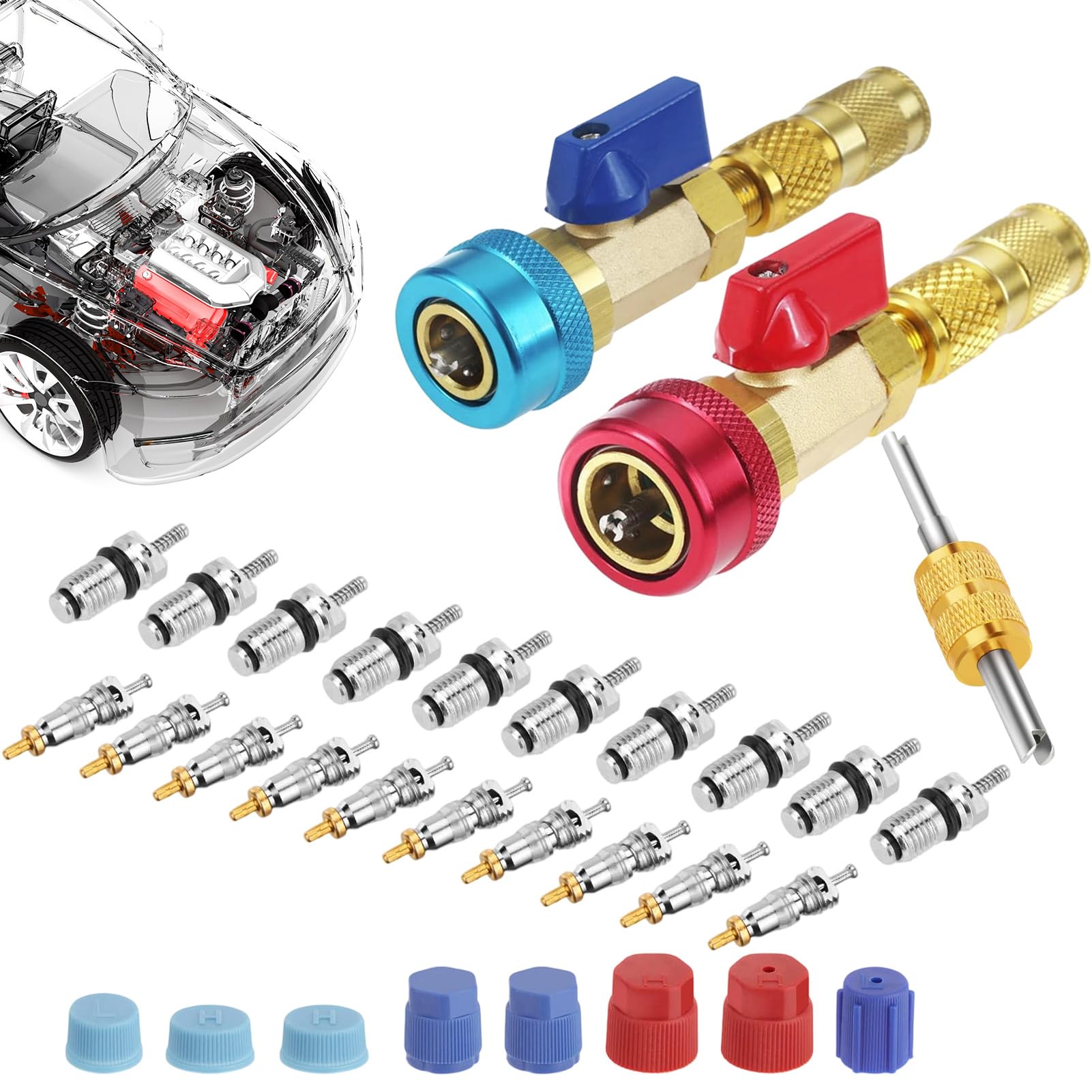 Kit de retrait de noyau de valve CVC pour réparer la climatisation de voiture avant l'été