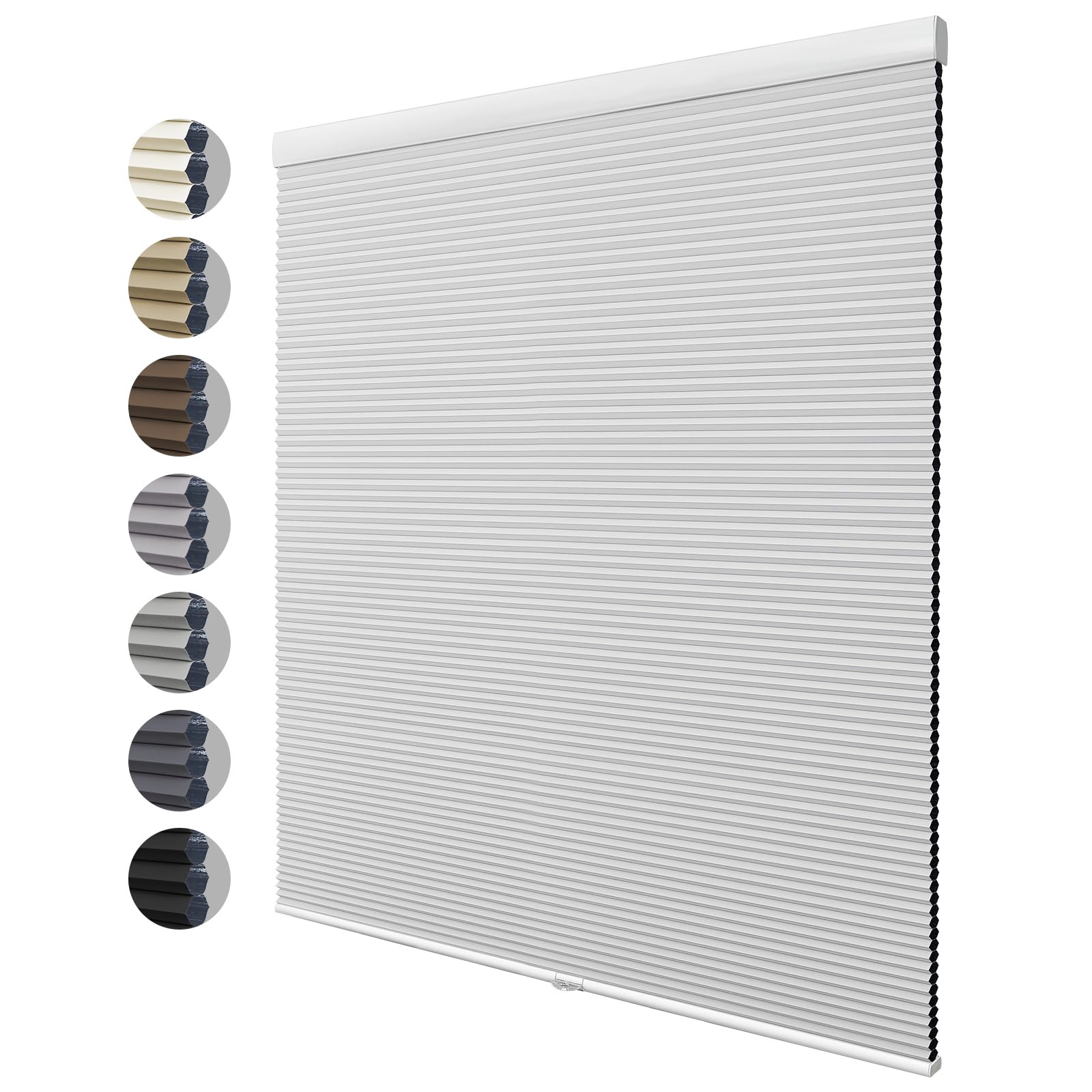 MiLin 100% Blackout Cordless Cellular Shades Cellular Blinds for Windows Heat Insulation UV Protection Honeycomb Design Blinds & Shades Room Darkening