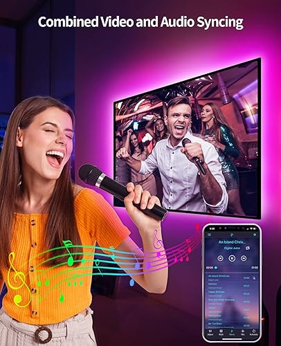 Miniatura 4 de KeShu Luces LED para TV de 32 a 43 pulgadas, 9.8 pies de luz de fondo LED de TV que se sincronizan con TV, luces LED de TV detrás del monitor, tira