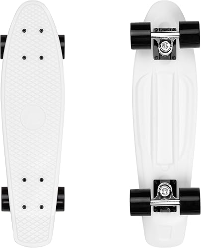 Retrospec Quip Mini Cruiser - Patineta completa de plástico retro de 22.5 pulgadas con rodamientos ABEC 7 y ruedas de poliuretano, tabla compacta