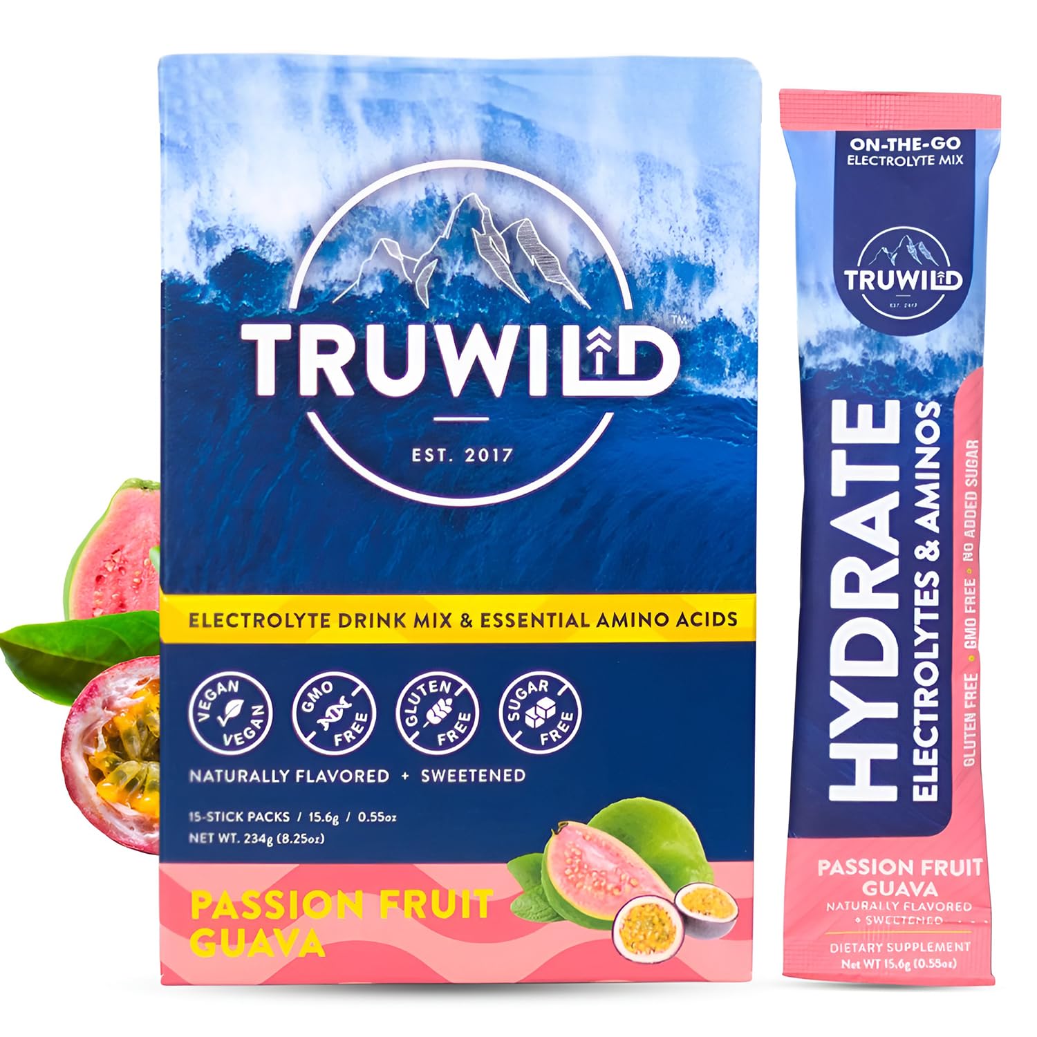 TruWild Natural Hydration Powder with Zero Sugar - Vegan Electrolytes + Amino Acids - Recovery Drink for Everyday Use – Post Workout Muscle Support Supplement w/Magnesium (Watermelon Lemonade) — Amazon image 10