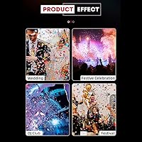 Vista 9 de Máquina de cañón de confeti de CO2 Control DMX con estuche de vuelo, cañón de confeti de boda para discoteca discoteca fiesta de escenario (Mini)