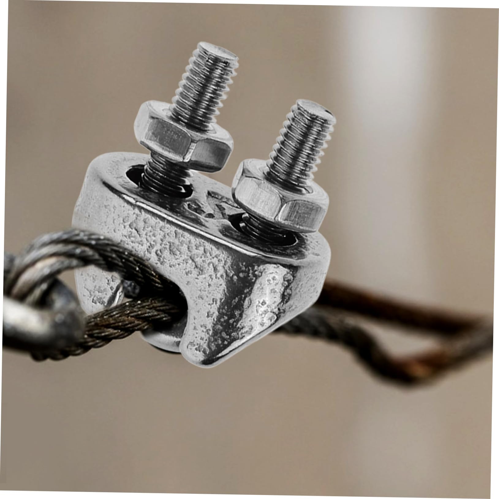 PRETYZOOM 10pcs 304 Stainless Steel Wire Rope Clamps Cable Clips U-clamp for Fencing Cable Management