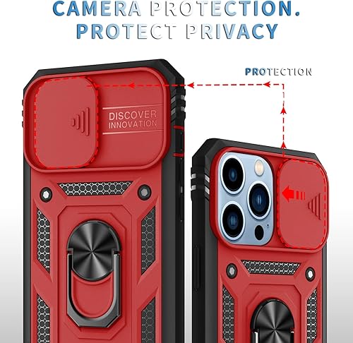 Vista 84 de Korecase Funda de protección para iPhone 12 y 12 Pro Ring Case con cubierta para lente de cámara, grado militar, resistente, de doble capa, cuerpo