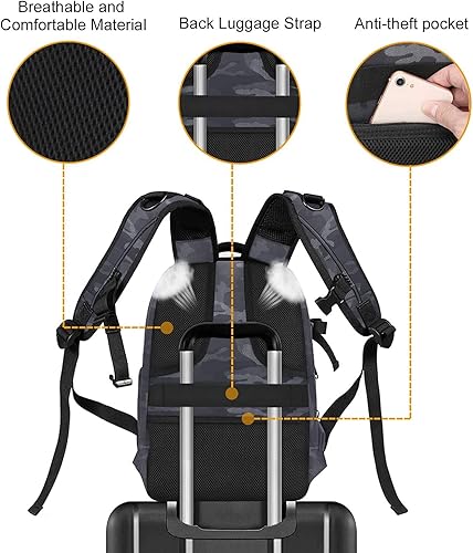 Miniatura 5 de MOSISO Mochila para cámara, DSLR/SLR/sin espejo, bolsa de cámara de fotografía, funda rígida impermeable de camuflaje con soporte para trípode y