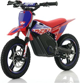RFN E500 36V Kids Electric Dirt Bike, Electric Motorcycle with 700W Motor | 21.7 mph Max Speed, 15.5-Mile Range & 3 Speeds Off-Road Bike for Ages 4-8 (Red)
