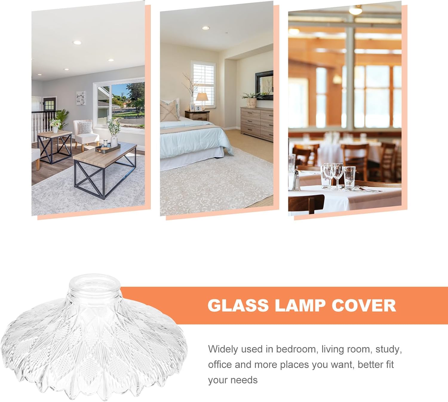 Glass Lampshade Floor Lamp Replacement Cover Sturdy Design Eye Protection From Bright Light Suitable for Bedroom Living Dining Kitchen Office Hotel Use