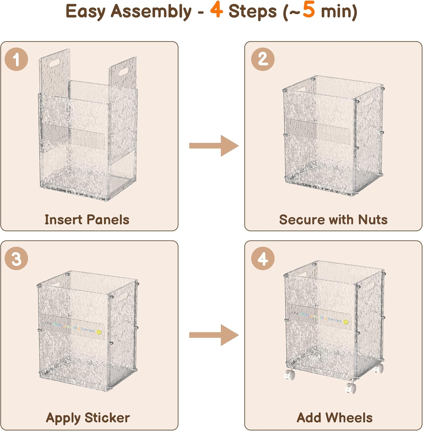Stuffed Animal Storage, Rolling Toy Organizer Bin with Wheels, Large Clear Shatterproof Cart for Kids Playroom Nursery Bedroom, Slim Tall Design Fits Plush Toys Sports Gear (Glacier)