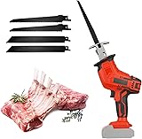 Portable Reciprocating Saw, Reciprocating Saw Compatible with Makita Batteries, with 4 Blades, Low Noise Brushless Motor, for Wood, Metal, PVC, Construction and Garden (No Battery) - 1