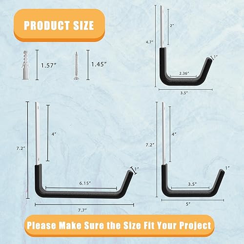Miniatura 2 de Ganchos de utilidad resistentes para almacenamiento de garaje, ganchos de pared, ganchos de garaje resistentes, ganchos de pared de garaje, soporte