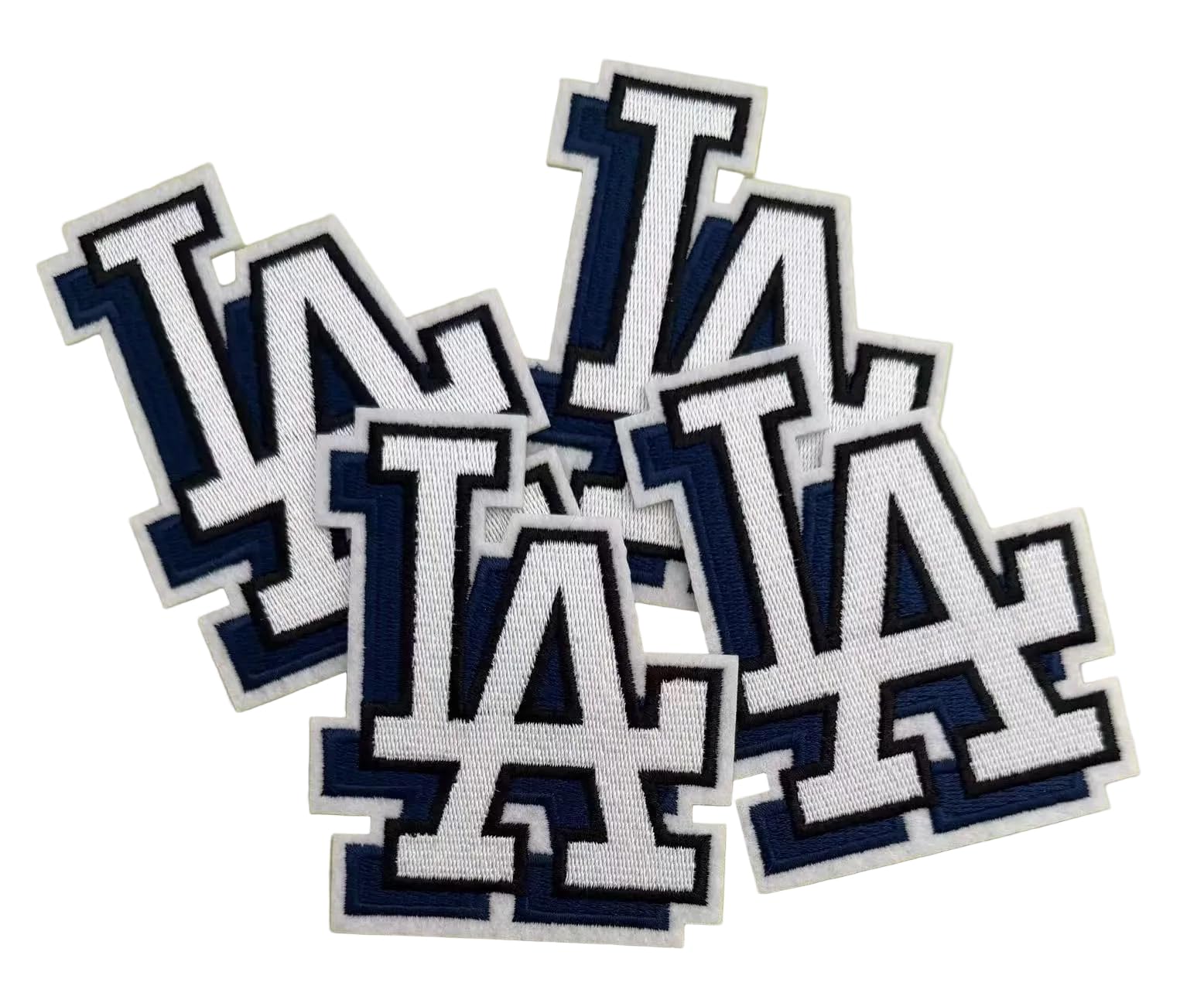 Écusson thermocollant Los Angeles bleu lot de 4 patchs 8,9x6,3cm