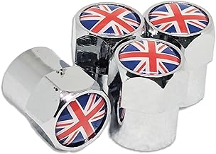 Flag Design Aluminum Alloy Air Valve Caps for Car Tire Cap Dustproof Cover for Auto Universal Tire UK Mini F54 Clubman F55 F56 F57 Convertible F60 Crossover and More (UK_Red)