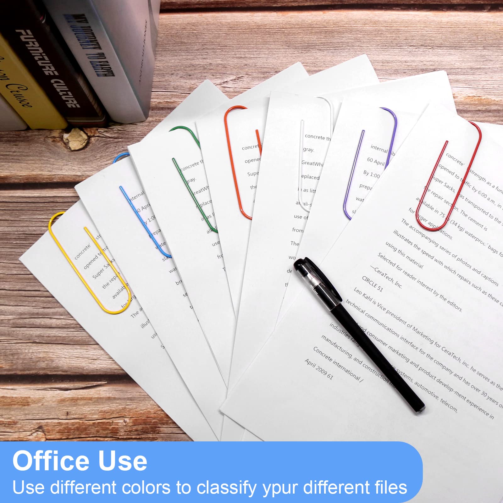 Große Büroklammern, 10 cm, für morgen, 56 Stück, farbige riesige Super-Jumbo-Büroklammern, Vinylbeschichtung, für Büro, Schulbedarf (7 Farben, 10 cm)