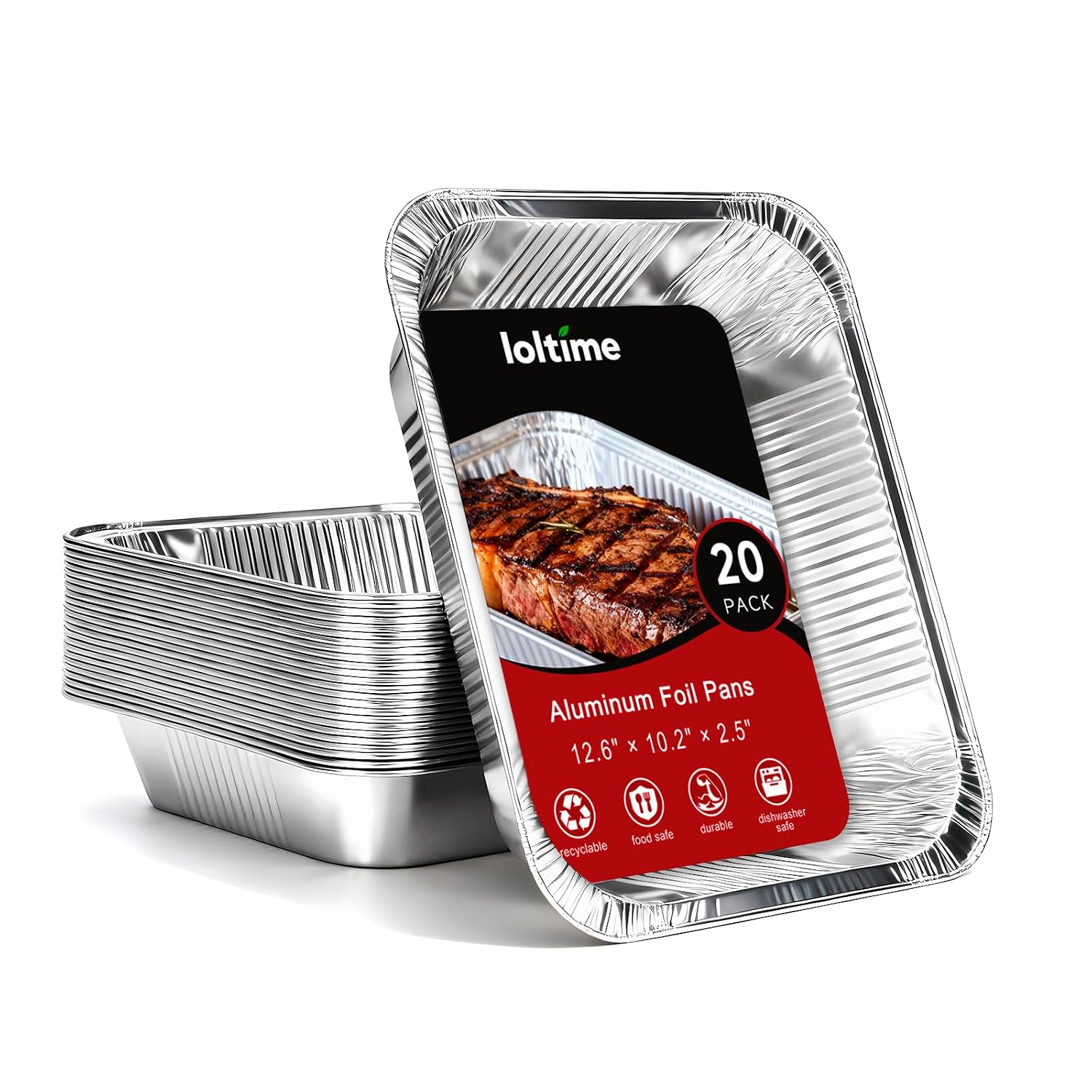 Upgraded Heavy Duty Aluminum Foil Pans – These Disposable Foil Pans Are Compatible With Cookware Like Ovens, Grills and Steam Tables. Great for Roasting,Picnic,Holiday Gatherings, etc