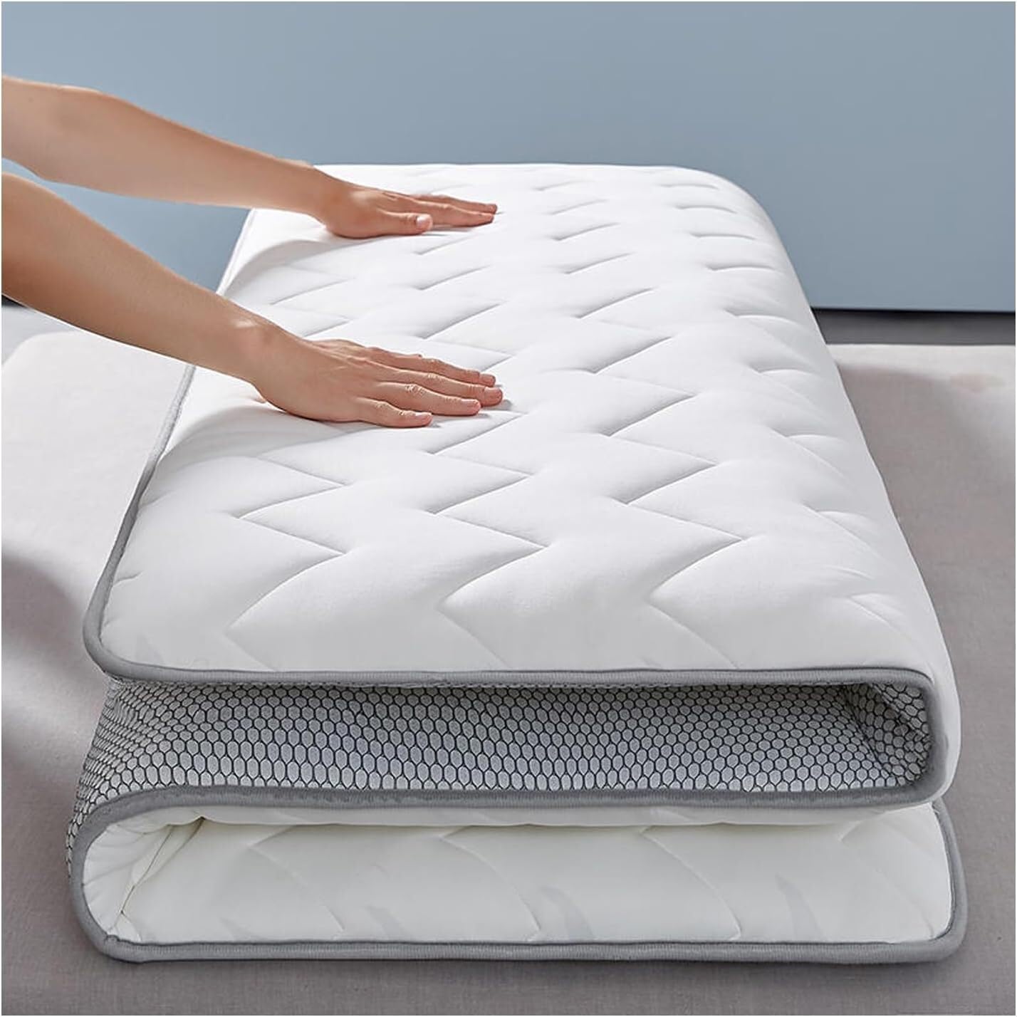 Pełnowymiarowy miękki futon materac podłogowy oddychający japoński styl powolne odbicie antypoślizgowa konstrukcja 180 x 200 cm komfort do domu pokoju gościnnego i spania na podłodze