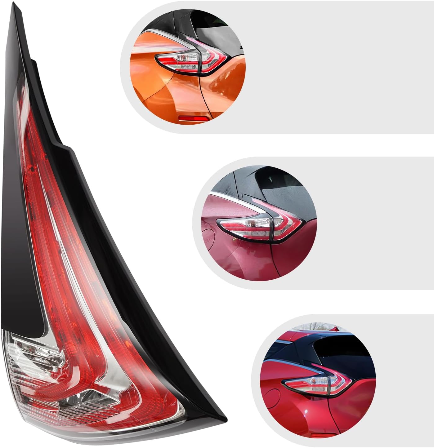 For 2015-2018 Nissan Murano LED Inner Tail Light, Passenger & Driver Side Assembly Pair - Direct Replacement for OEM 265505AA1D 265555AA1D (Left Driver Side)