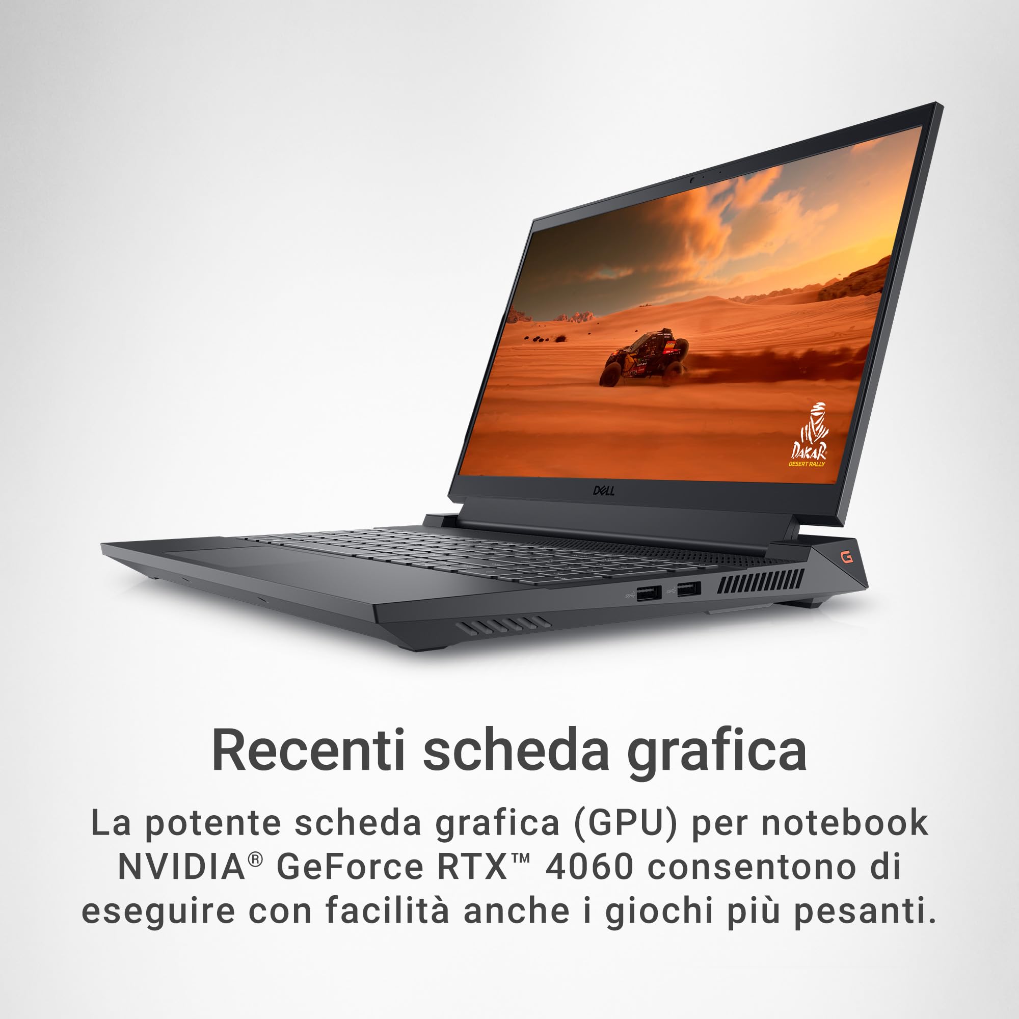 Dell Gaming G15 5530 Portatile 15,6'' FHD IPS 165Hz, Nvidia G-Sync, Intel Core i7 13650HX, RTX 4060 Graphics, 16GB Memoria, 1TB SSD, Windows 11 Home, italiano, Dark Shadow Grey