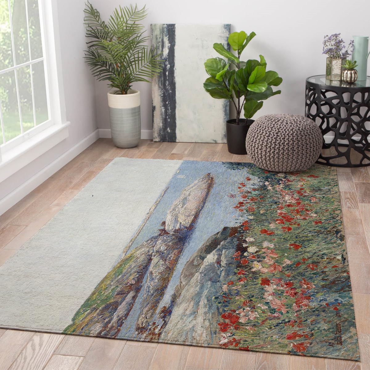 Tapis de chambre vintage bleu 160x230 idéal pour réveiller la déco d'un petit espace