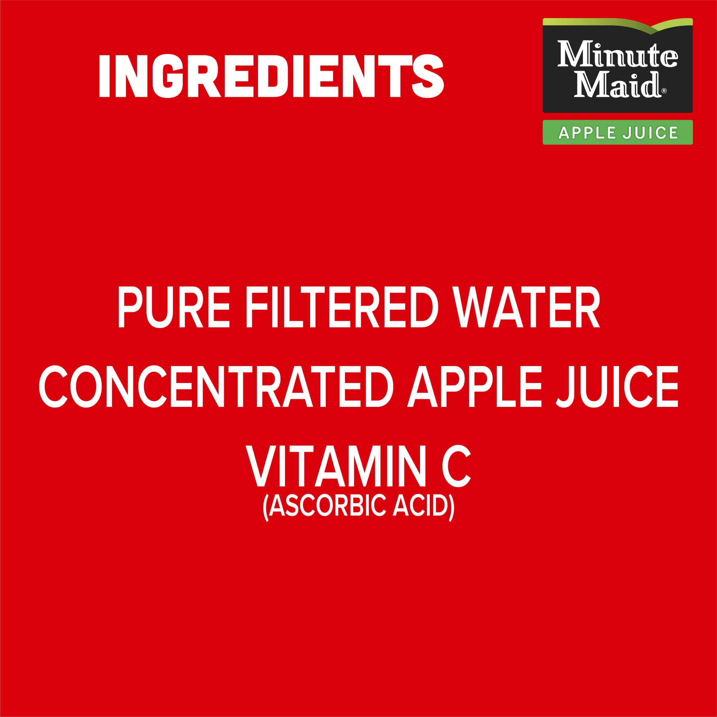 Minute Maid Apple Juice with Vitamin C, Fruit Juice Drink, 10 Fl Oz, 24