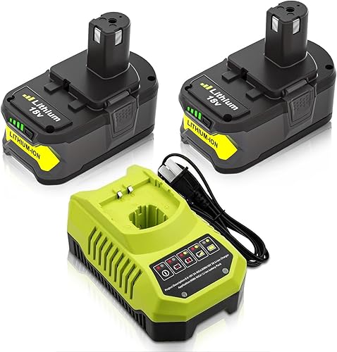 P102 Batería de repuesto y cargador para batería Ryobi de 18 V P102 P103 P104 P105 P107 P108 P109 P122 Herramientas eléctricas inalámbricas