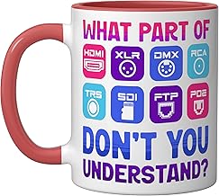 AV Tech Audio Visual Technician Ceramic Mug, Red/White
