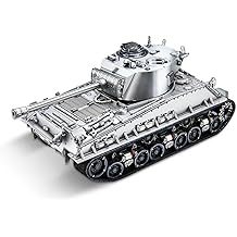 Piececool 3D Puzzle for Adults Tank Metal Model Kits M4 Sherman Medium Tank Building Kit, DIY Hobbies Birthday Christmas Day Gifts for Teens 14+