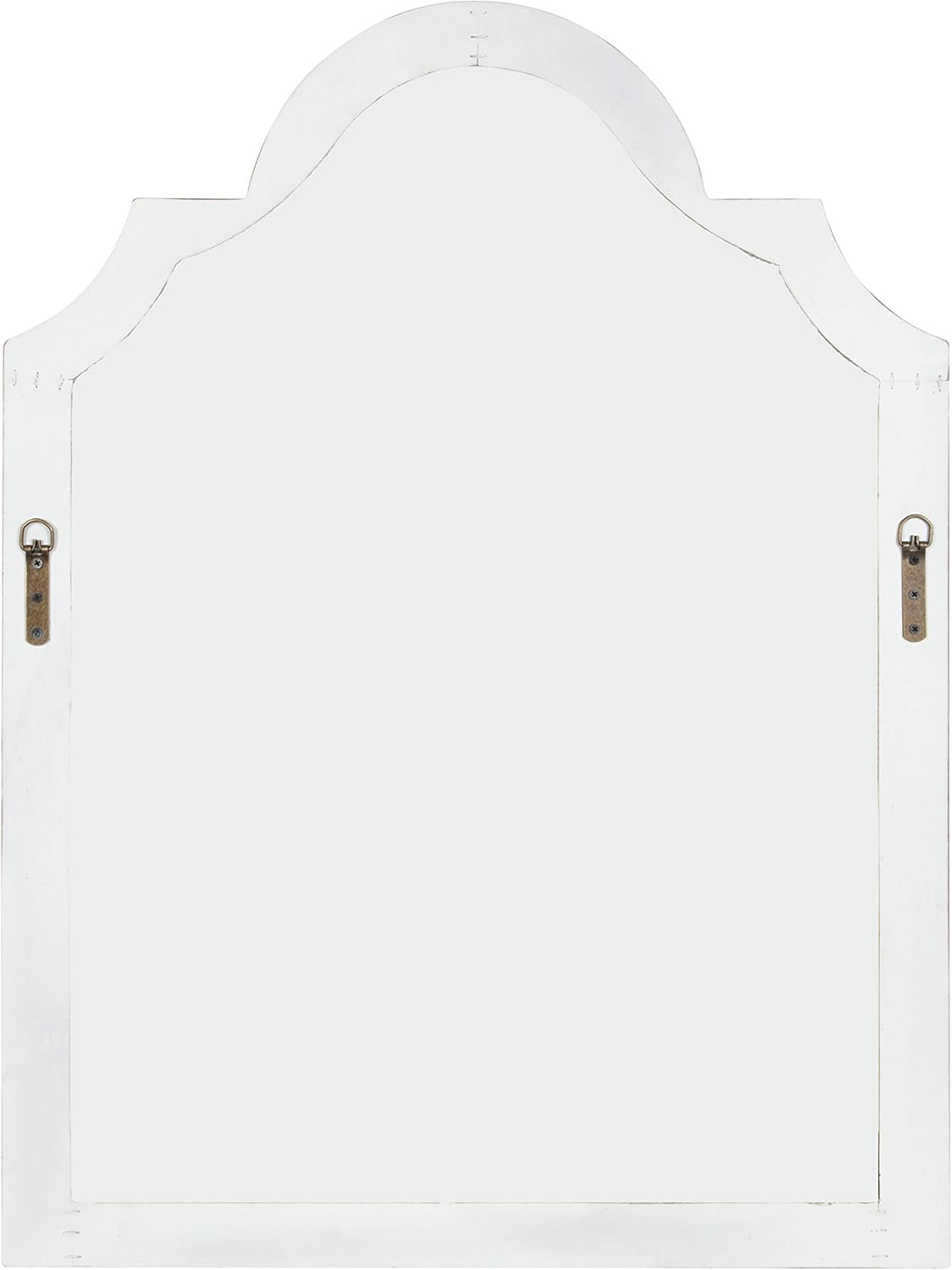Kate and Laurel Sindahl Rustic Wood Framed Arch Wall Mirror, 26 x 35, Distressed White, Moroccan-Inspired Accent
