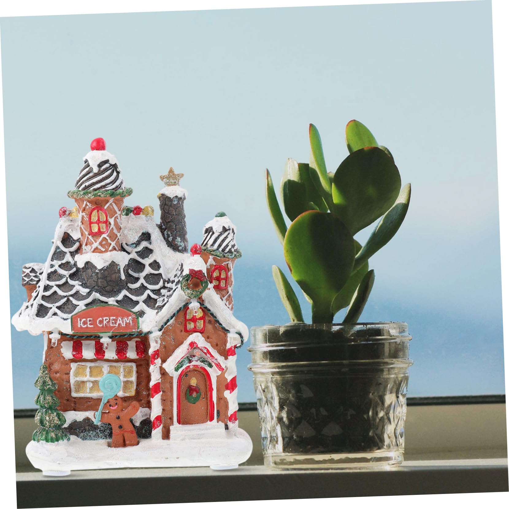 Adorno Navideño LED Casa Galleta Luminosa para Mesa Decoración Hogar Fiesta Navidad Regalo
