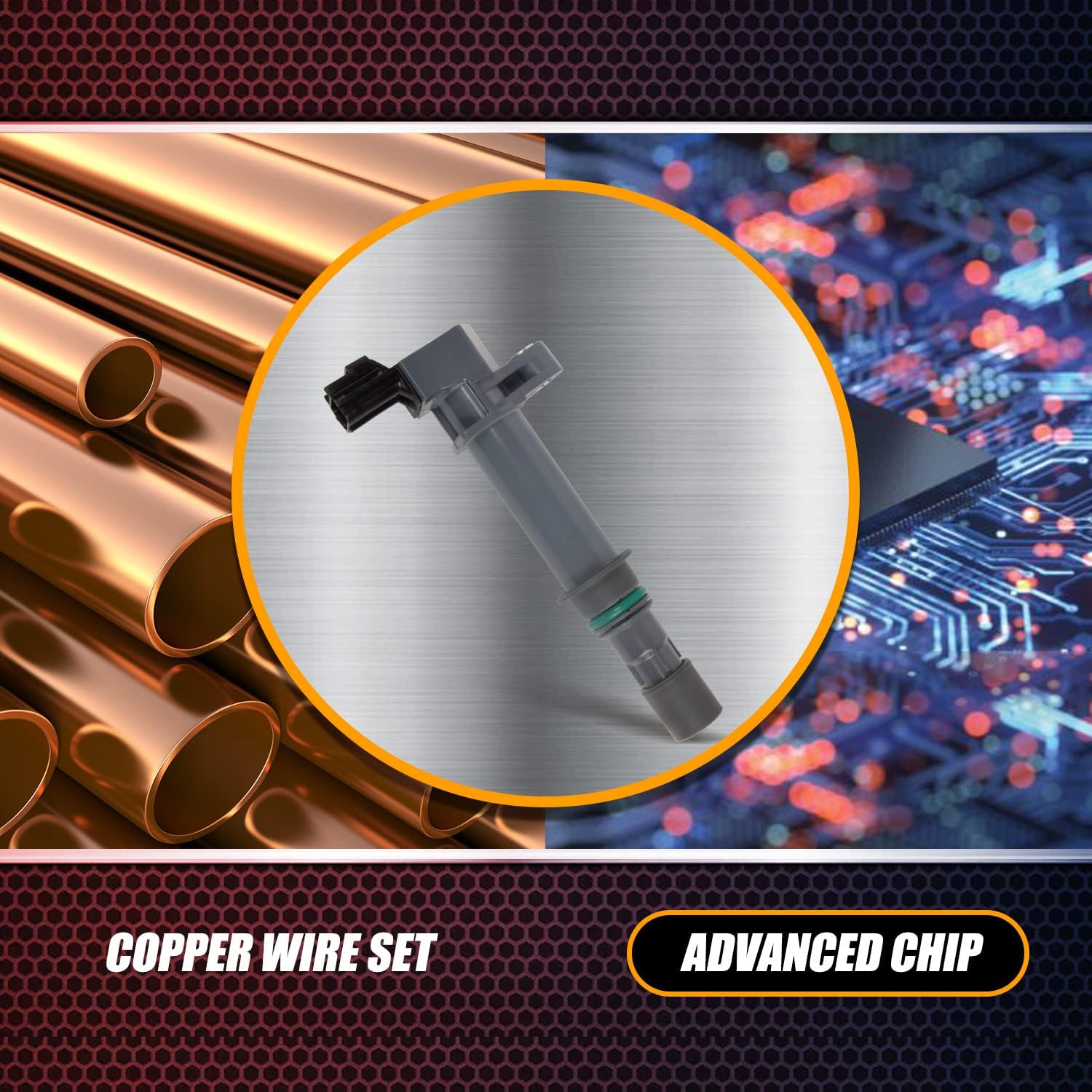 RANSOTO Ignition Coil Pack & Iridium Spark Plug Compatible with 2002-2008 Dodge Ram 1500 Durango Dakota Nitro Grand Cherokee Liberty Commander 3.7L V6 Replaces UF270 7100 Set of 6