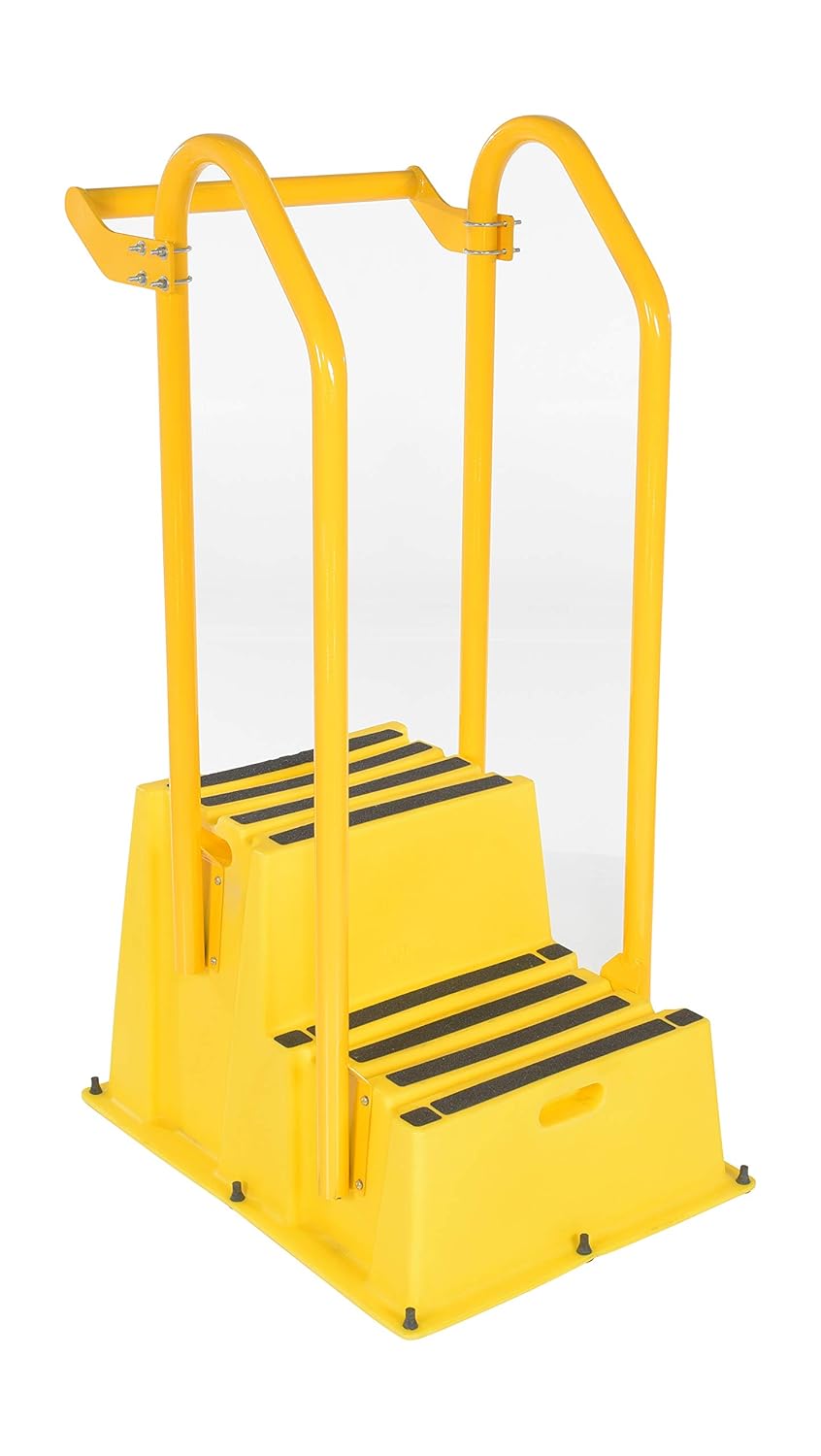 Vestil SPN-2-YL-HR-BR Polyethylene Nestable with Hand and Back Rails 2 Step 500 Lb. Capacity Yellow