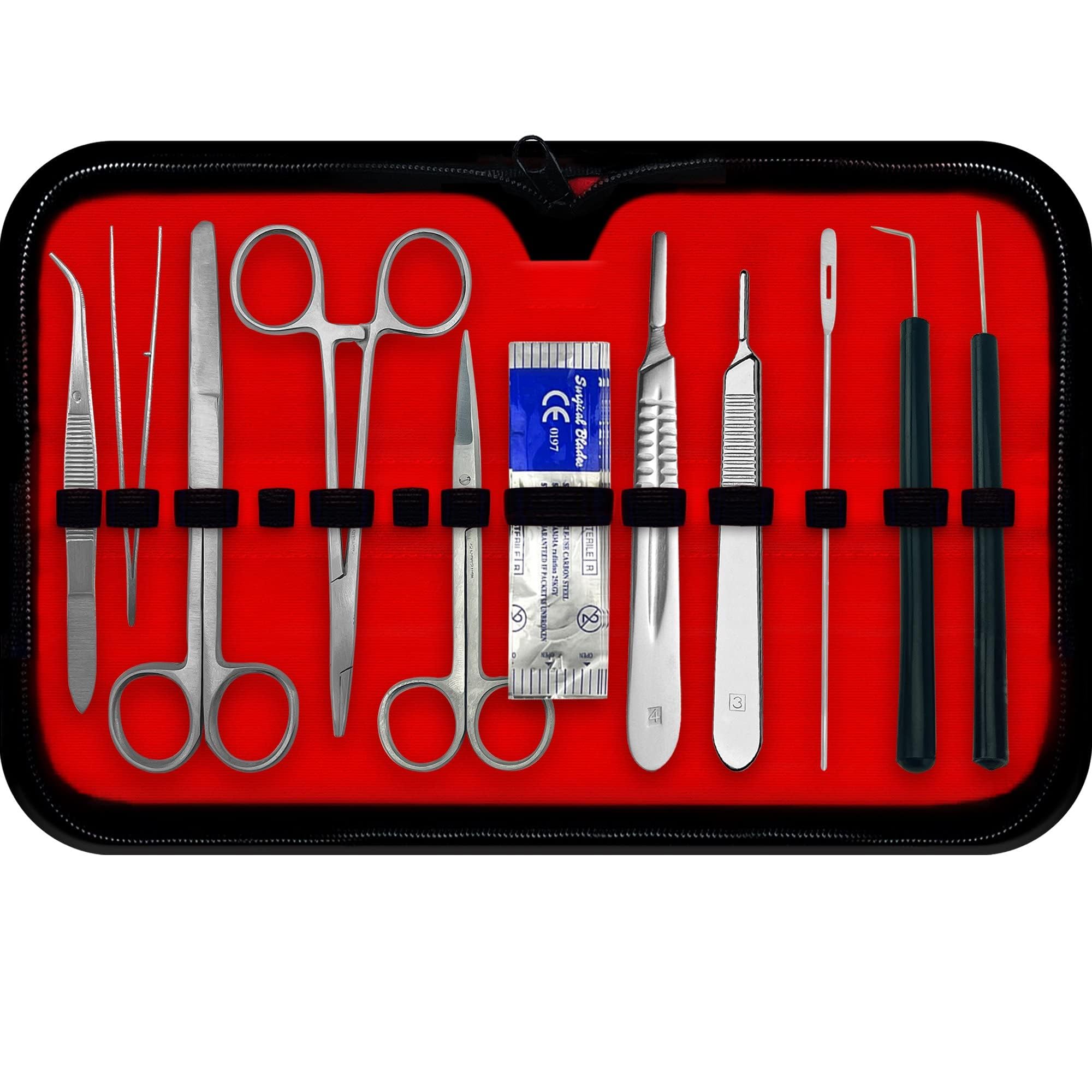 11 Pcs Advanced Dissection Kit for Medical Biology & Veterinary Students |Dissecton Kit Set with Scalpel Knife Handle Blades set of 1 pcs