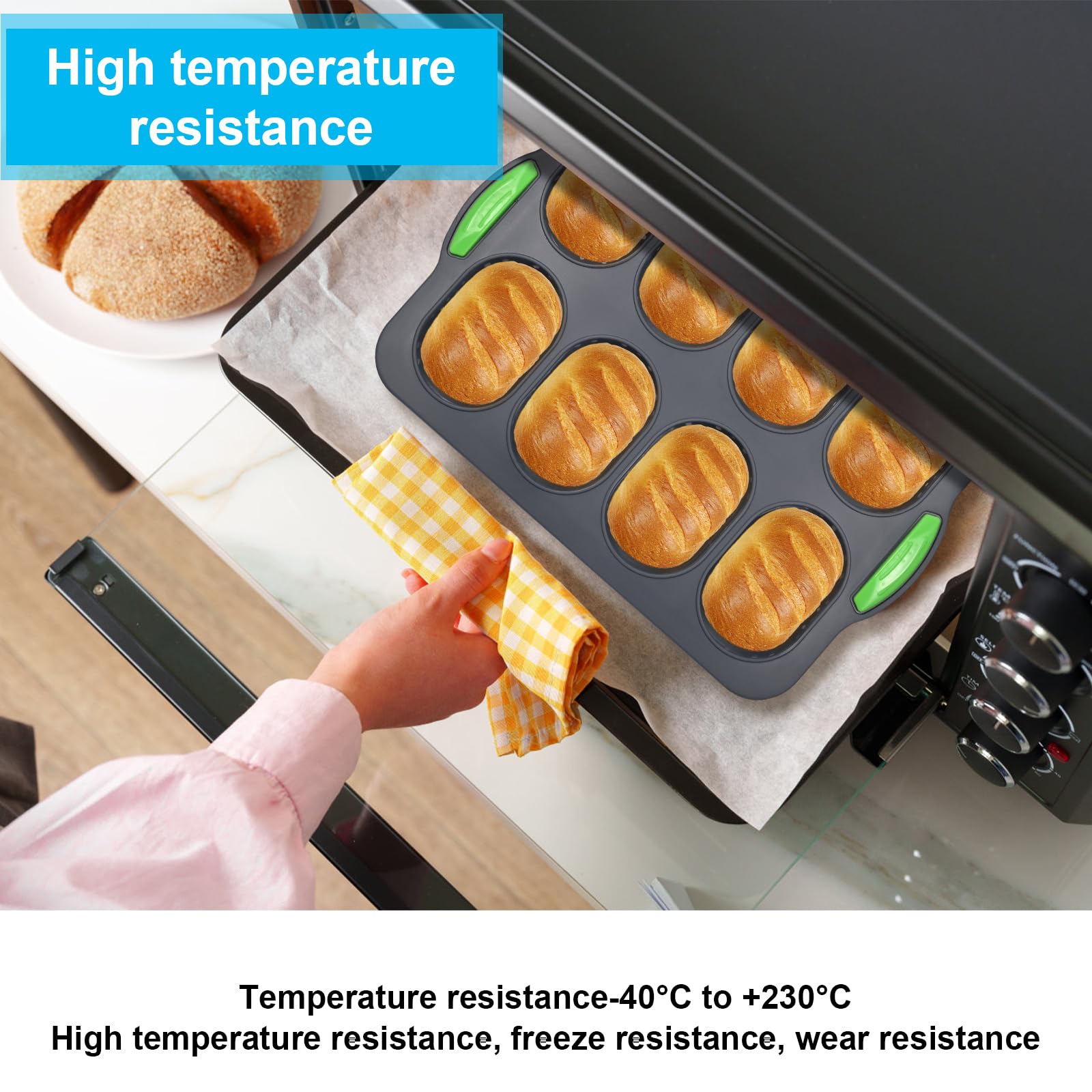 Stampo Pane In Silicone Forato - Teglia Baguette 34x23 Cm, Antiaderente, Lavabile