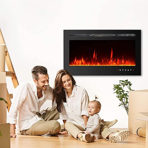 Miniatura 7 de Chimenea eléctrica, insertos de chimenea eléctrica, chimenea falsa, chimenea de pared eléctrica con control remoto, chimenea eléctrica de 40