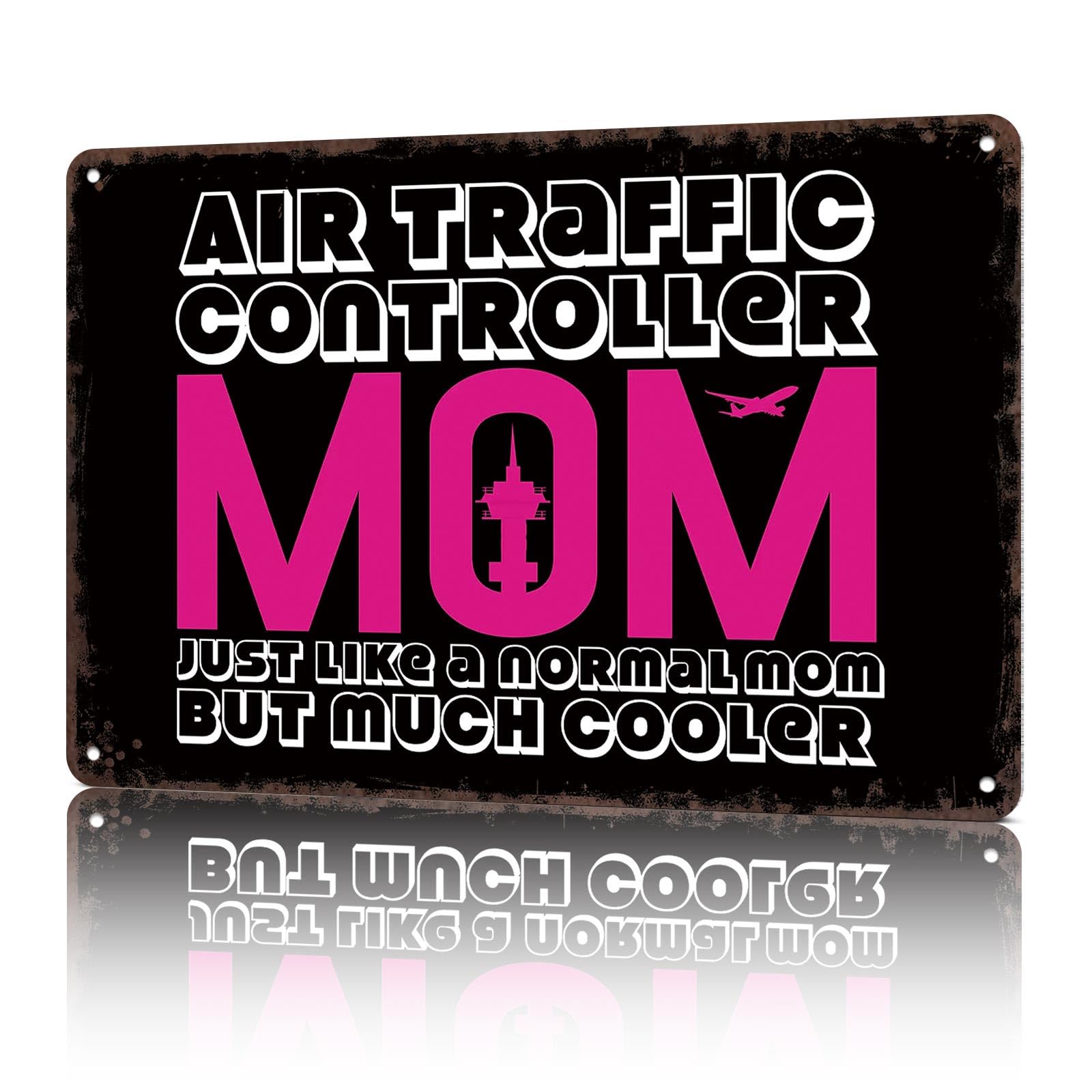 KWQDOZF Vintage Metal Signs Air Traffic Controller Mom Funny Tin Sign Poster Wall Art For Home Room Bedroom Office Decor 8x12inch