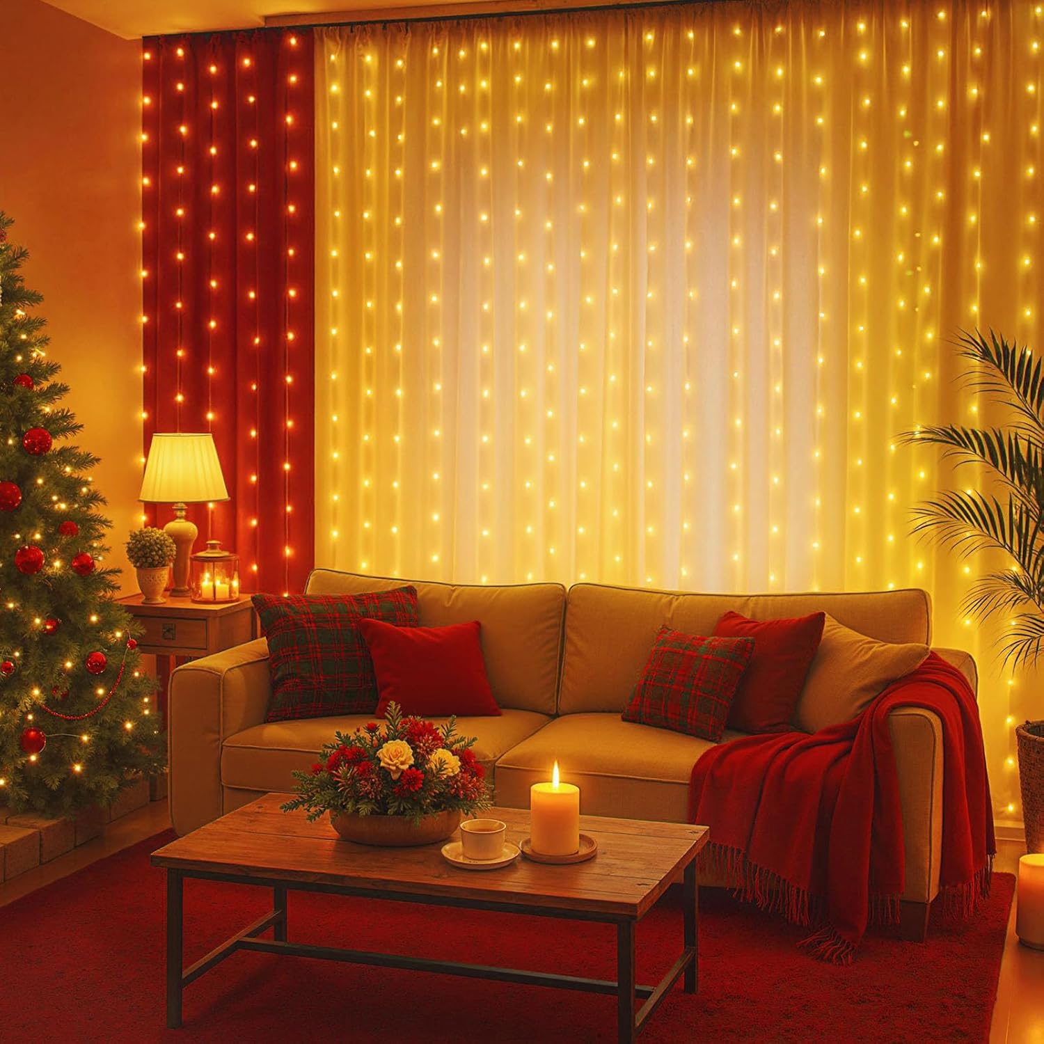 DomeStar 175PCS Decor Master Set: LED Curtain Fairy Lights, 150 Large White Acrylic Ice Rocks & 24 Wicker Rattan Balls - All-in-One Bundle for Wedding Backdrop, Vase Filler, Party & Home Table Decor