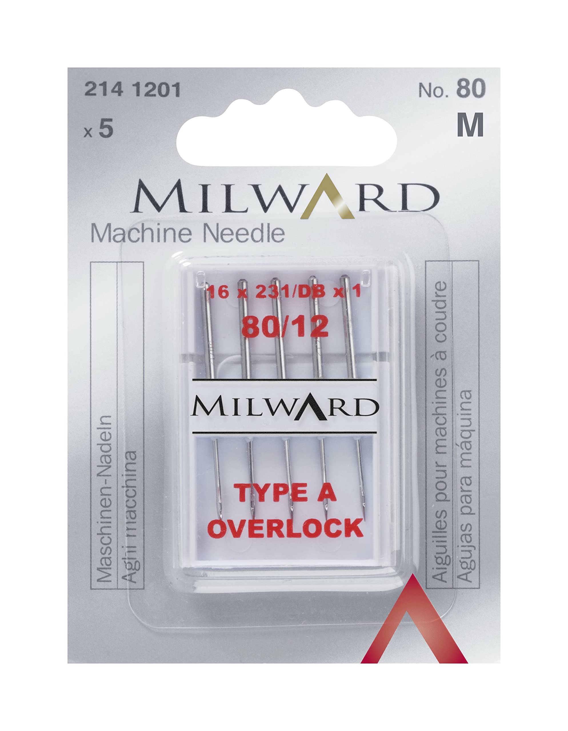 Overlocker Sewing Machine Needles, Silver, 80/12