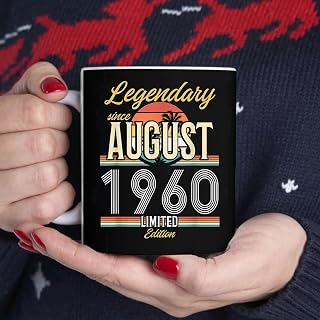 Legendary Since August 1960 Vintage Limited Edition BlackMug, Tea Mug, Tea Cup, Coffee Cup