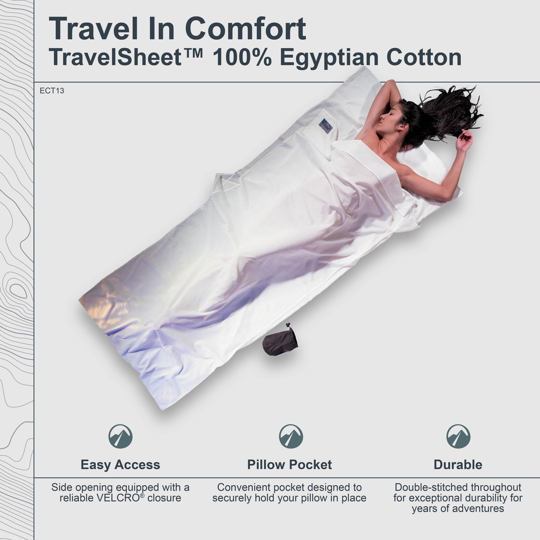 Cocoon TravelSheet - Drap de sac - Egyptian Cotton bleu/Bleu pétrole 2016 sac de couchage, Tuareg/Laguna, M