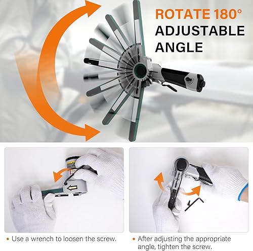 Miniatura 4 de Lijadora de banda de aire de 38 x 13 pulgadas, mini lijadora de banda para carpinteríatrabajo de metal, lijadora de banda de mano, amoladora de