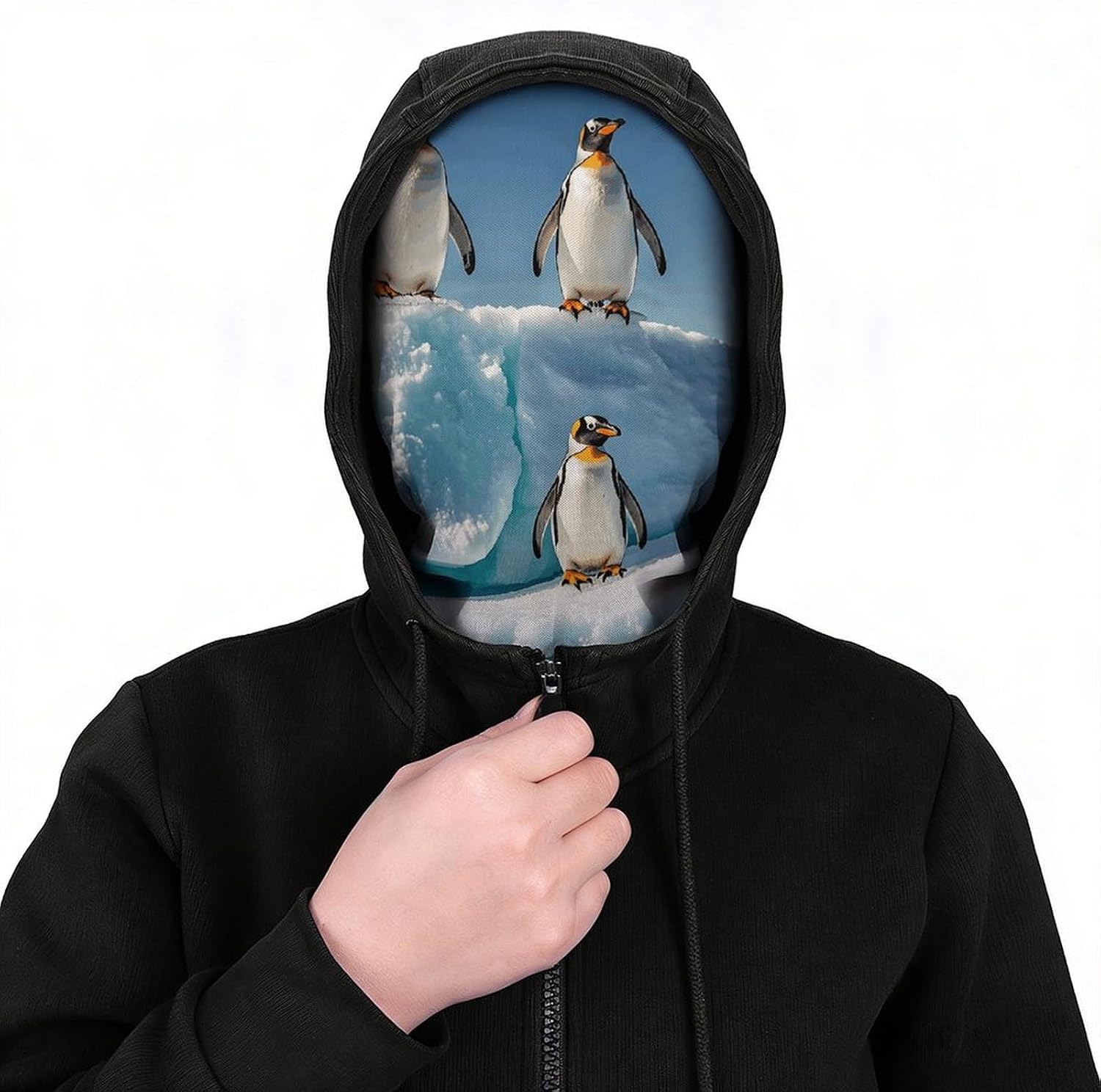 Penguins On The Iceberg Balaclava Ski Mask, Cooling Face Cover White image 3