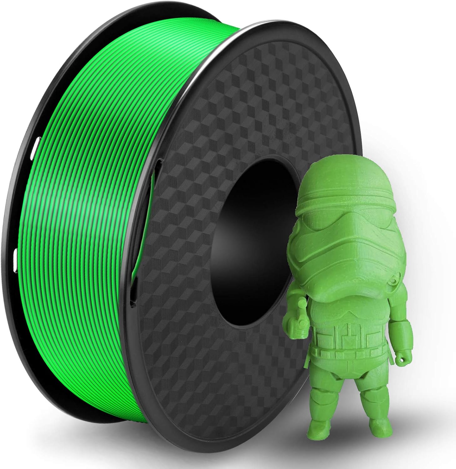 YSF PLA 3D Printer Filament, PLA Filament 1.75mm, Dimensional Accuracy +/- 0.02 mm, 1 kg Spool, 3D Printing Filament, Fit Most FDM Printer, PLA Filament (Green)