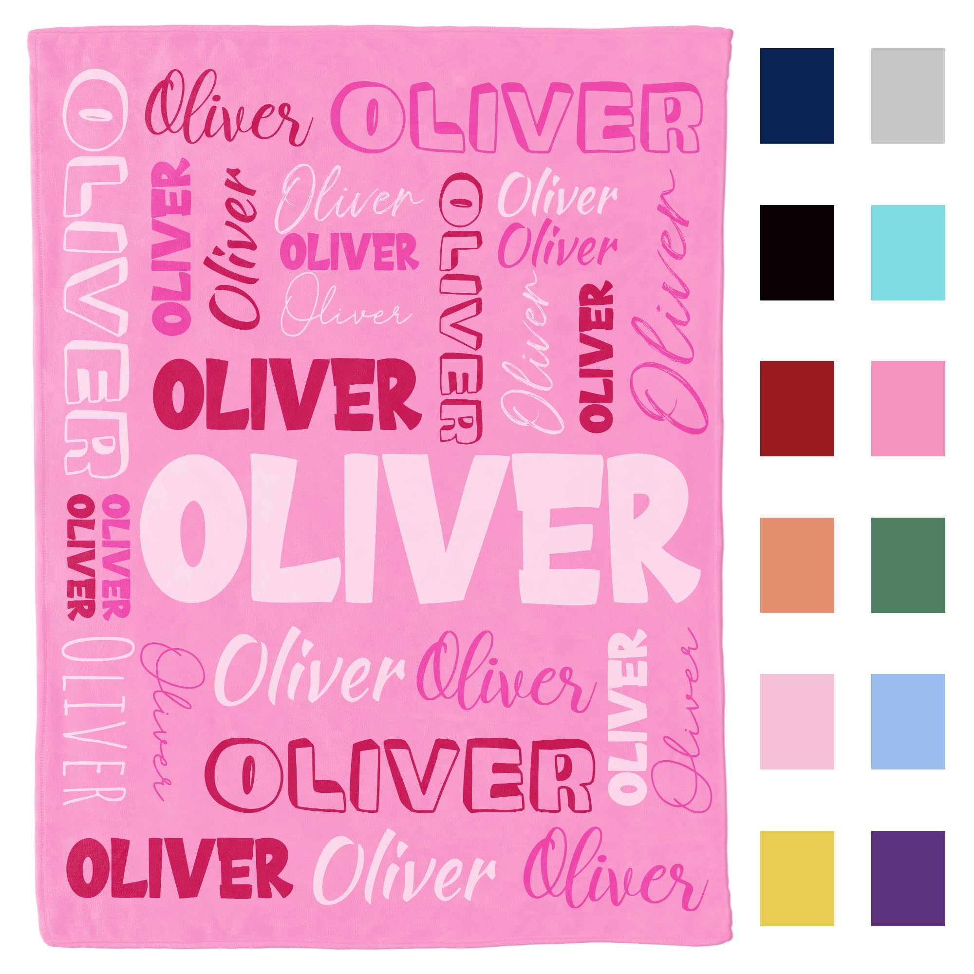 GifXify Personalized Baby Blanket - Custom Blanket with Name - Soft and Cozy Baby Name Blanket - Perfect Customized Baby Blanket for Newborns and Kids (Dark Pink) โ image 1