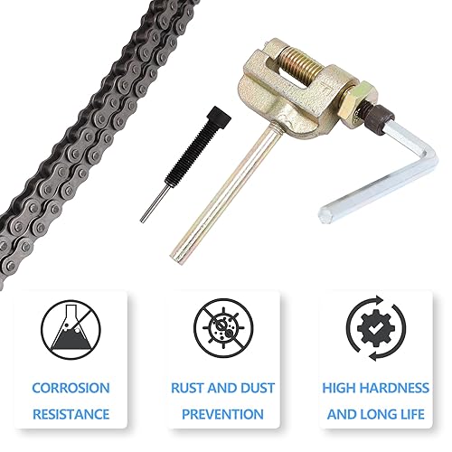 Miniatura 5 de Rompacadenas, 3 puntos 06B 06C 35h T8F herramienta de cadena, universal para Dirt Pit Bike ATV Quad Go Kart Scooter Motocicleta, Bicicleta de